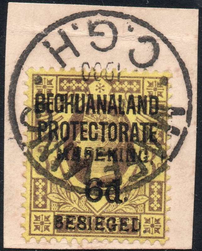 MAFEKING 1900 SG9 6d ON 3d PURPLE / YELLOW - SETTING 2 - SUPERB USED ON PIECE