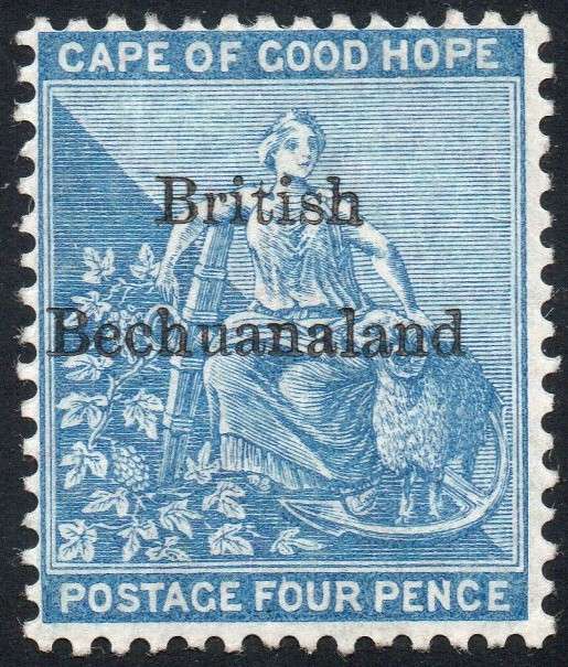 British Bechuanaland 1885 SACC3 4d Dull Blue(WM CROWN CC) MM CV R2200