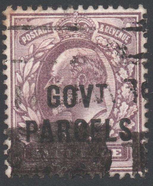 GREAT BRITAIN OFFICIALS : SG76 6d PALE DULL PURPLE ''GOVT PARCELS'' - FINE USED - CV £60(2017)