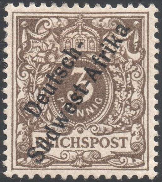 GERMAN SWA 1897 SACC1 3Pfg BROWN - MM - CV R180