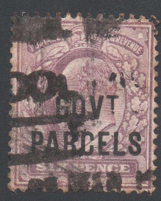 GREAT BRITAIN OFFICIALS : SG76 6d PALE DULL PURPLE ''GOVT PARCELS'' - GOOD USED - CV £60(2017)