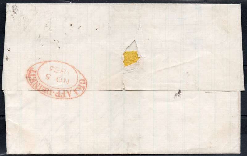 CAPE OF GOOD HOPE 1853 (5 NOV) : COVER (WRAPPER) GRAAFF REINETT TO MIDDLESBURG - RARE EARLY COVER