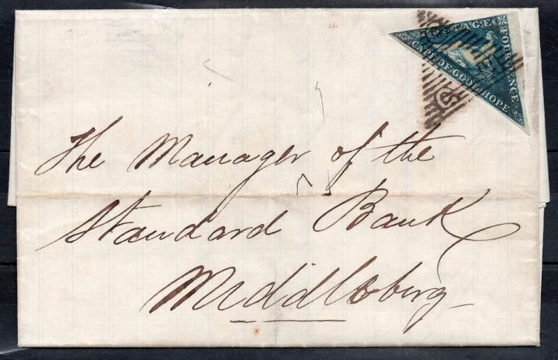 CAPE OF GOOD HOPE 1853 (5 NOV) : COVER (WRAPPER) GRAAFF REINETT TO MIDDLESBURG - RARE EARLY COVER
