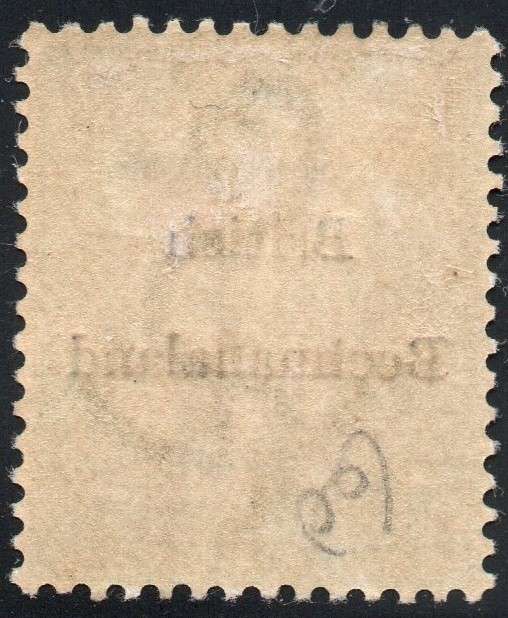 British Bechuanaland SACC8 1/- GREEN - WM ANCHOR - O/P IN BLACK LMM CV R8000