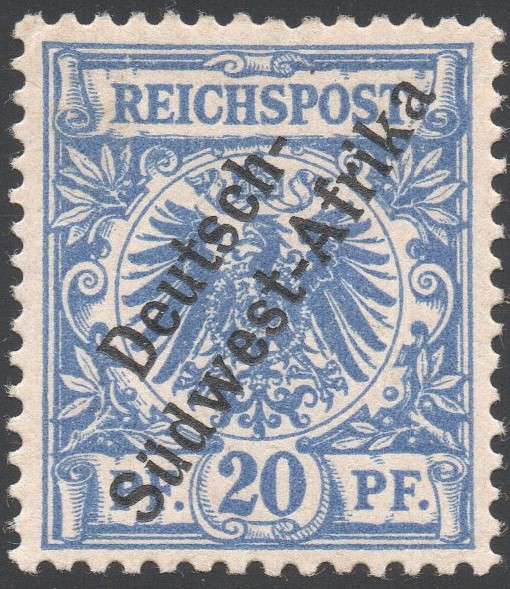 GERMAN SWA 1897 SACC4 20Pfg ULTRAMARINE - MM - CV R110