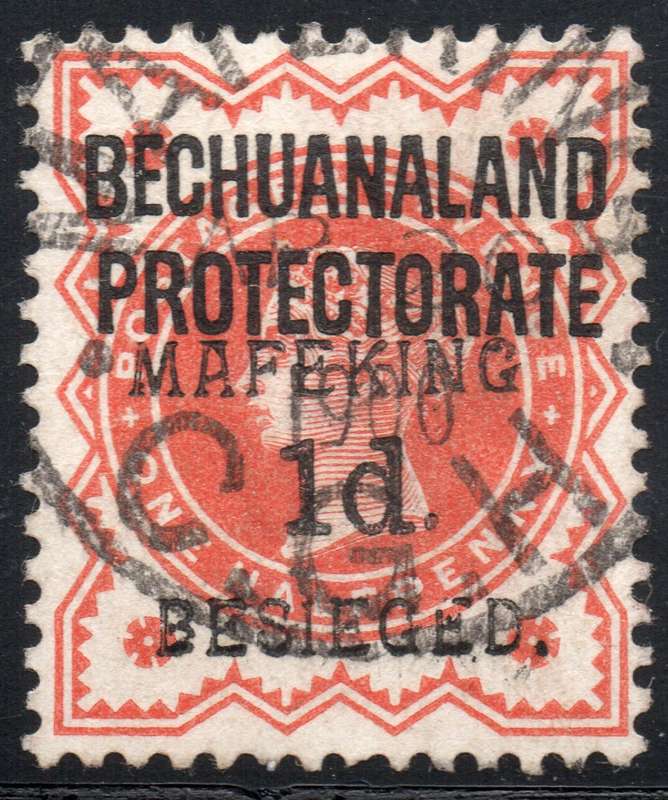 MAFEKING 1900 SG6 ½d on 1d VERMILLION - TYPE 1, SETTING 6 - VERY FINE USED