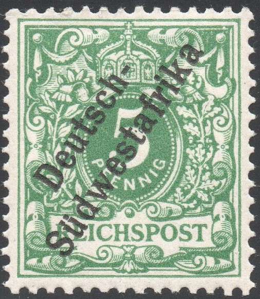 GERMAN SWA 1898 SACC8 5Pfg BRIGHT GREEN - MM