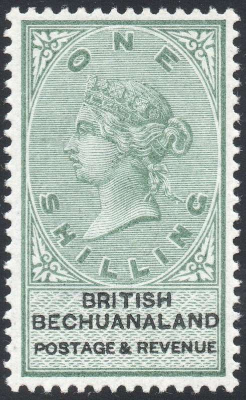 BRITISH BECUANALAND 1887 SACC15 1/- GREEN & BLACK - MM
