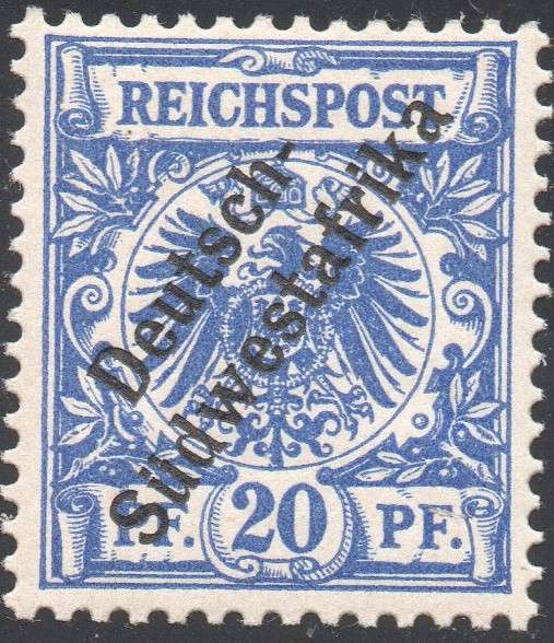 GERMAN SWA 1898 SACC10 20Pfg ULTRAMARINE - MM
