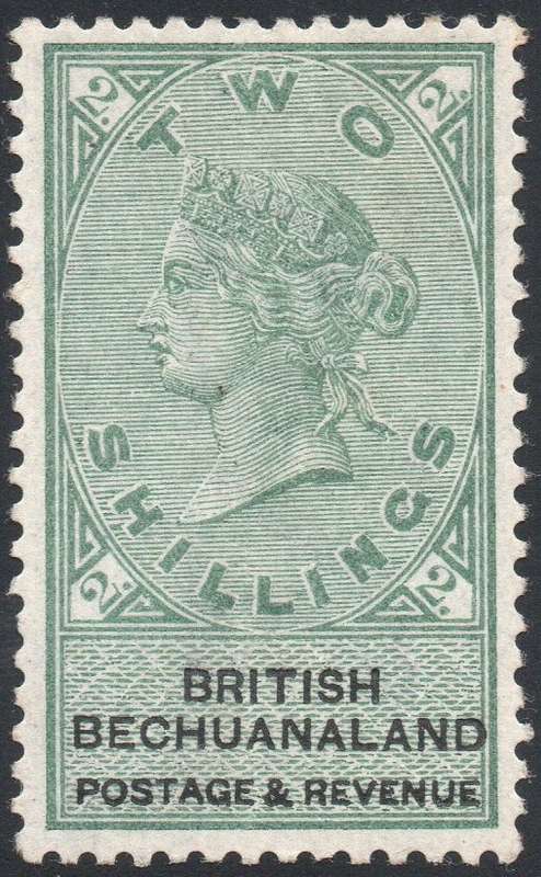 BRITISH BECUANALAND 1887 SACC16 2/- GREEN & BLACK - MM - CV R1800
