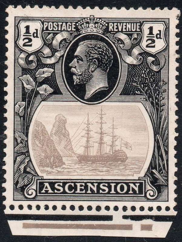 ASCENSION 1924-33 SG10 ½d GREY-BLACK & BLACK - MNG - CV £6.50+
