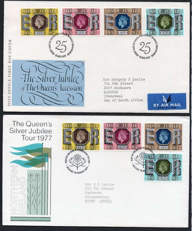 GREAT BRITAIN 1977 - QEII SET OF FIVE FDC'S  - SEE ALL SCANS