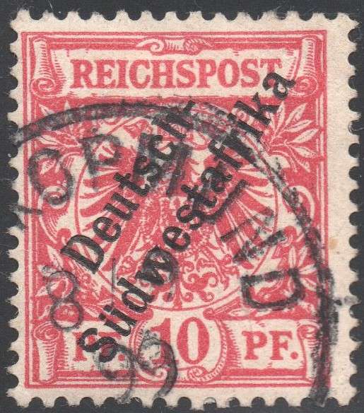 GERMAN SWA 1898 SACC9 10Pfg BRIGHT LILAC RED - VFU