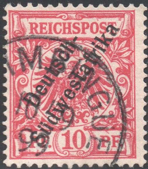 GERMAN SWA 1898 SACC9 10Pfg BRIGHT LILAC RED - VFU