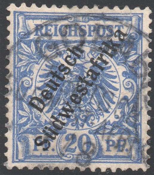GERMAN SWA 1898 SACC10 20Pfg ULTRAMARINE - VFU