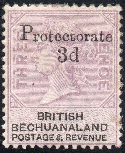 Bechuanaland Protectorate 1888 SACC41 3d ON 3d LILAC and BLACK MM CV R5000