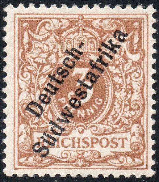GERMAN SWA 1898 SACC7b 3Pfg BRIGHT BROWN-OCHRE - MM - CV R1400