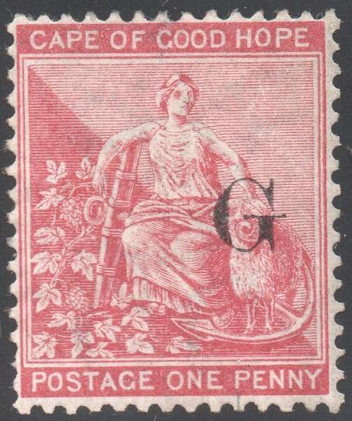 GRIQUALAND WEST 1878 SACC5b 1d CARMINE-RED, O/P TYPE2  IN BLACK - VERY FINE UNUSED - CV R2500