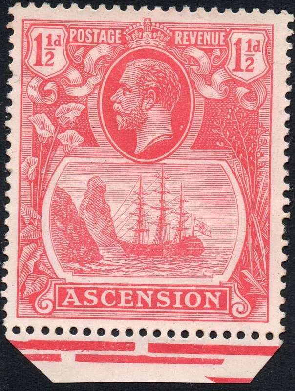 ASCENSION 1924-33 SG12 1½d ROSE-RED - MNG - CV £10+