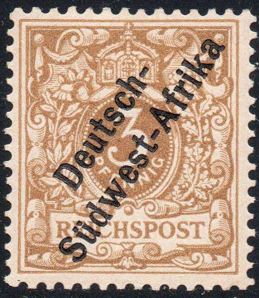 GERMAN SWA 1898 SACC7d 3Pfg LIGHT OCHRE - MM WITH CERTIFICATE - CV R23000