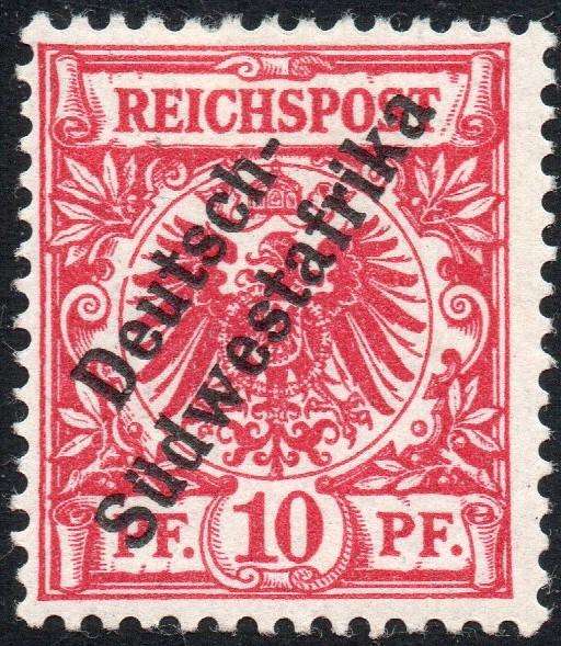 GERMAN SWA 1898 SACC9a 10Pfg VERMILLION RED - MM WITH CERTIFICATE - CV R4500
