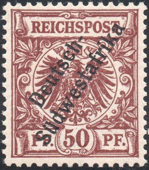 GERMAN SWA 1898 SACC12 50Pfg BRIGHT RED-BROWN - SUPERB ***UNMOUNTED MINT*** - SEE SCANS