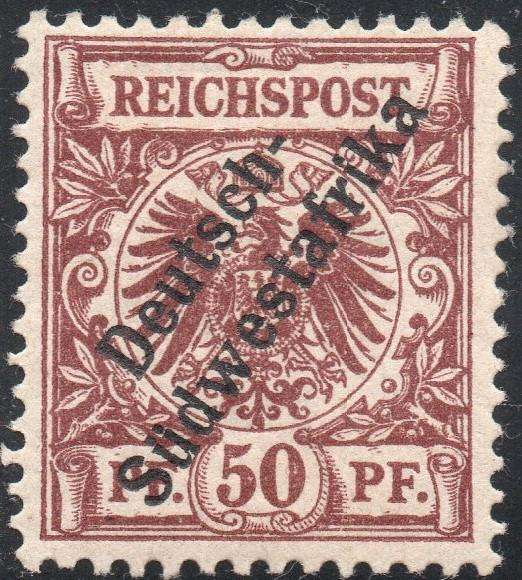 GERMAN SWA 1898 SACC12 50Pfg BRIGHT RED-BROWN - MM