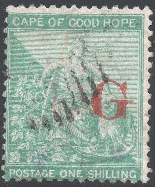 GRIQUALAND WEST 1877-8 SACC9b 1/- GREEN - VFU