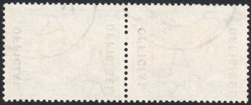 Union of SA - 1935-50 OFFICIALS - SACC26ab 1½d GREEN & BRIGHT GOLD PAIR VFU - CV R1200