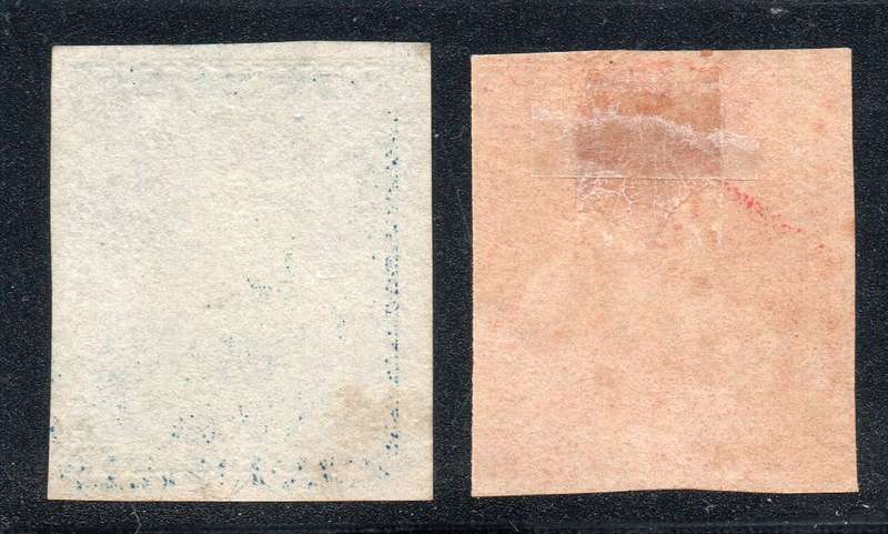 MAURITIUS 1858-62 SG28 SG31 VERMILLION & BLUE - MM - SEE SCANS