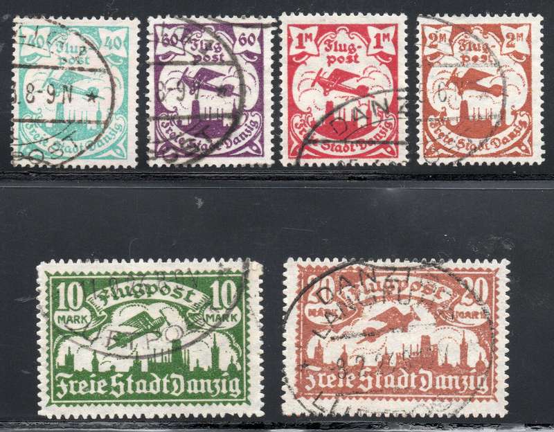 DANZIG(GERMANY) 1923 AIR STAMPS SHORT SET - VFU CV >R12500