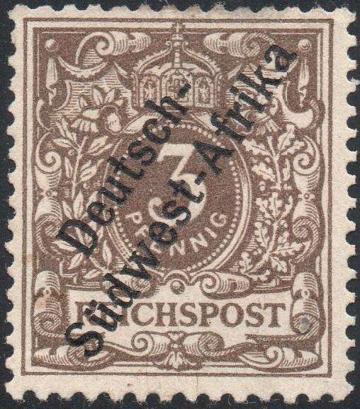 GERMAN SWA 1897 SACC1 3Pfg BROWN - MM - CV R180