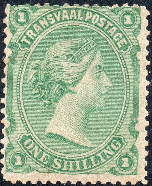 TRANSVAAL 1878 SACC164 1/- GREEN MM CV R4000