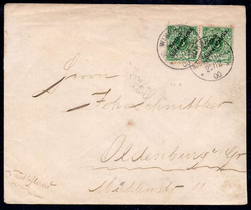 SWA - 1900 EARLY COVER WINDHOEK(GERMAN SWA) TO OLDENBURG(GERMANY) - SEE BELOW