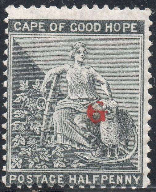 Griqualand West SG14 ½d Grey-Black with o/p type 15 - MNG