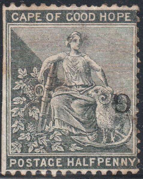 Griqualand West SG14ba ½d Grey-Black with inverted o/p type 15, in black - MNG