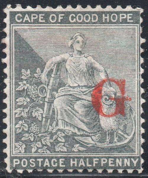 Griqualand West : 1877-8 1st Printing SG4c ½d Grey-Black with o/p TYPE 3 - MNG
