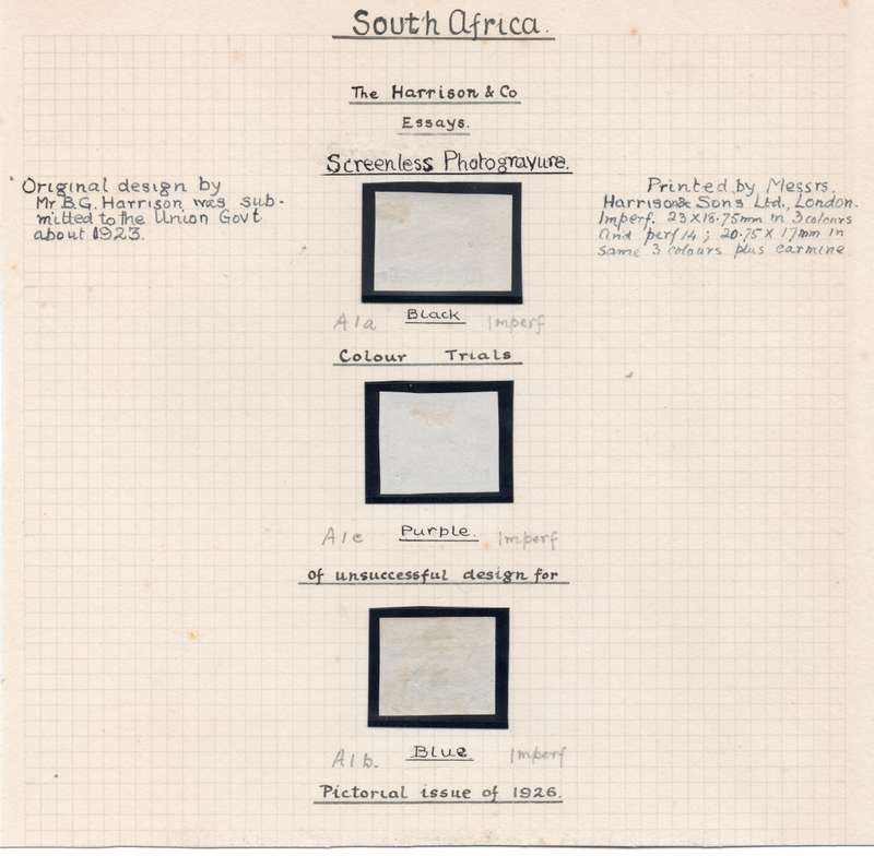 Union of SA - HARRISON ESSAYS - LARGE FORMAT PROOFS ON ALBUM PAGE - SEE BELOW