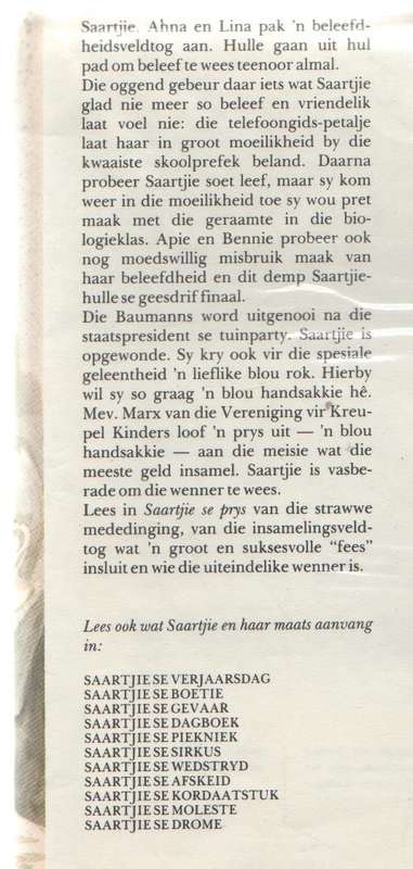SAARTJIE SE PRYS -BETTIE NAUDE (2 DE UITGAWE 1984)