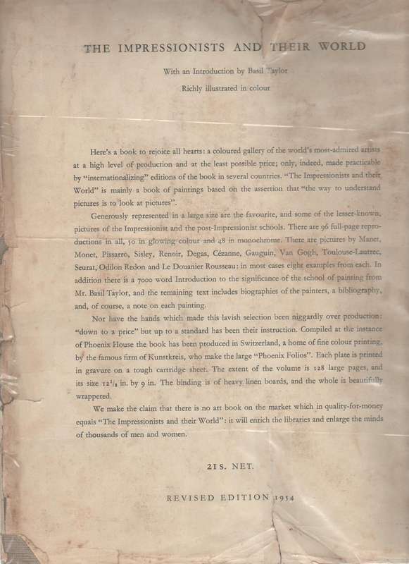 THE IMPRESSIONISTS AND THEIR WORLD - BASIL TAYLOR (1954)