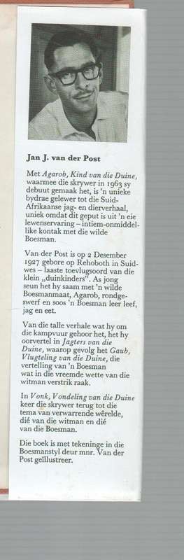 VONK VONDELING VAN DIE DUINE - JAN J VAN DER POST (1968)