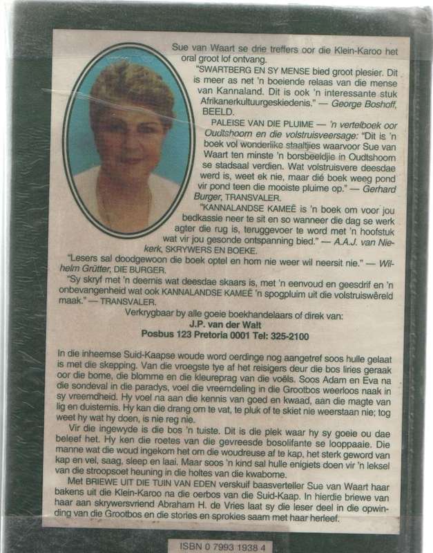 BRIEWE UIT DIE TUIN VAN EDEN - SUE VAN WAART (1 STE DRUK 1993)