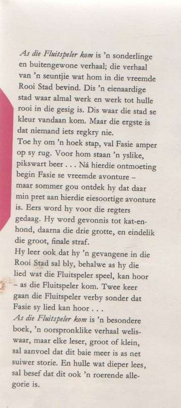 AS DIE FLUITSPELER KOM - PIETER W GROBBELAAR (1969)