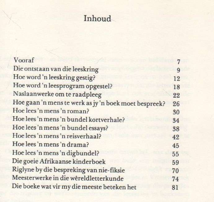 VAN LESER TOT LESER , 'N GESPREK MET LEESKRINGE - AUDREY BLIGNAUT (1 STE UITGAWE 1980)