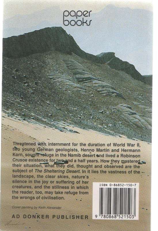 THE SHELTERING DESERT - HENNO MARTIN (REPRINT 2002)