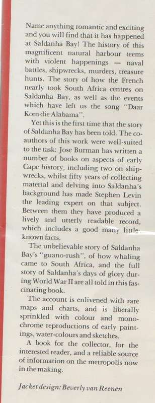 THE SALDANHA BAY STORY - STEPHEN LEVIN AND JOSE BURMAN (1 ST PUBLISHED 1974)