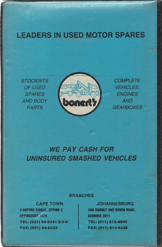 AUTO DATA DIGEST 1991/92 - BILL CALCUTT, OSCAR PERUCH AND MATHUYS VOSLOO (17 TH EDITION 1991)