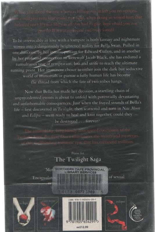 BREAKING DAWN - STEPHENIE MEYER (2009) VAMPIRE STORY
