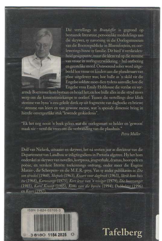 BRANDOFFER - DOLF VAN NIEKERK (1 STE UITGAWE 1998) ANGLO-BOEREOORLOG VERTELLINGS