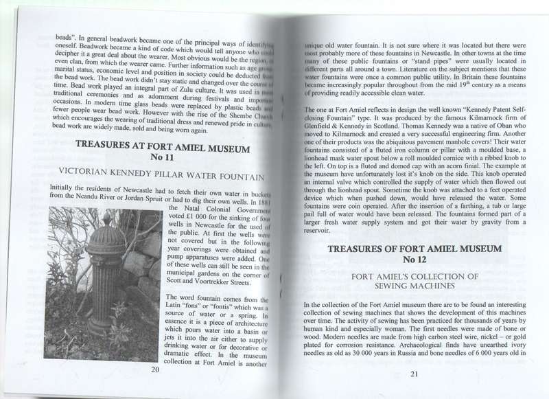 TREASURES OF FORT AMIEL MUSEUM NEWCASTLE - LOUIS J EKSTEEN CURATOR AMIEL MUSEUM 2011